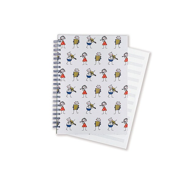 Wirebound Music Paper 96 Pages, Muziekpapier Ringband Boek 12 Balks 96 Pagina's - Timmer Muziek